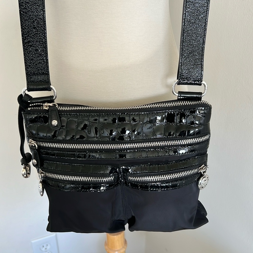 Brighton GoGo Crossbody Blk/Blk Croco